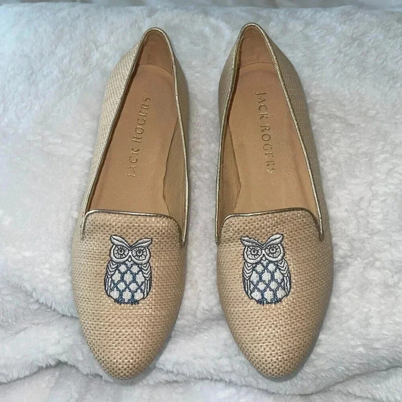 Jack Rogers Shoes - NWOT - Jack Rogers Ginny II Embroidered Owl Loafers - Size 6